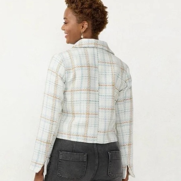 The Lauren Conrad 3X Plaid Tweed Three Button Blazer NWOT - Picture 4 of 4